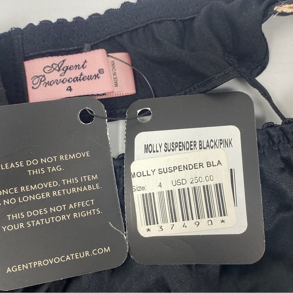 Agent Provocateur Molly Black Silk Suspender NWT $250 - Picture 9 of 9